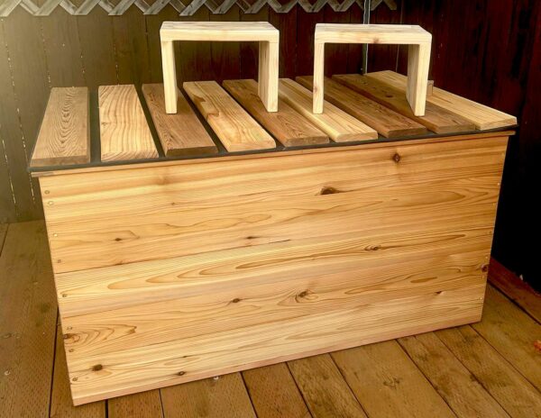 Custom cedar hot tub rectangular